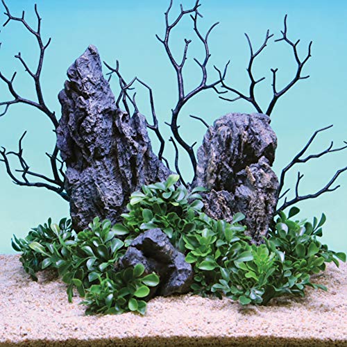 image for Current USA Small Button Leaf Artificial Aquarium Plant Decor with Wei