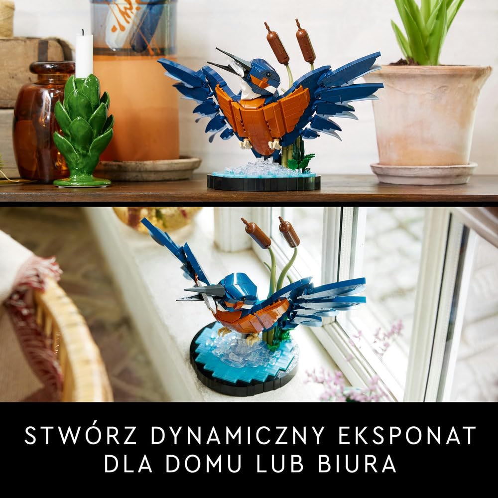 LEGO Icons Zimorodek, Model Ptaka z Klocków do Zbudowania, Kreatywny zestaw dla Dorosłych Miłośników Ornitologii, Dekoracje do Domu i Ozdoba na Biurko, Pomysł na Prezent dla Niej i dla Niego, 10331