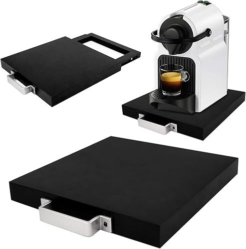 Deslizador de electrodomésticos de madera con ruedas rodantes, soporte para cafetera para organización de mostrador de cocina, compatible con