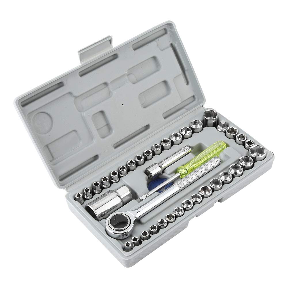 メンテナンス Sokcket wrench set 40Pcs Professional Car & Motorcycle Socket Wrench Set for