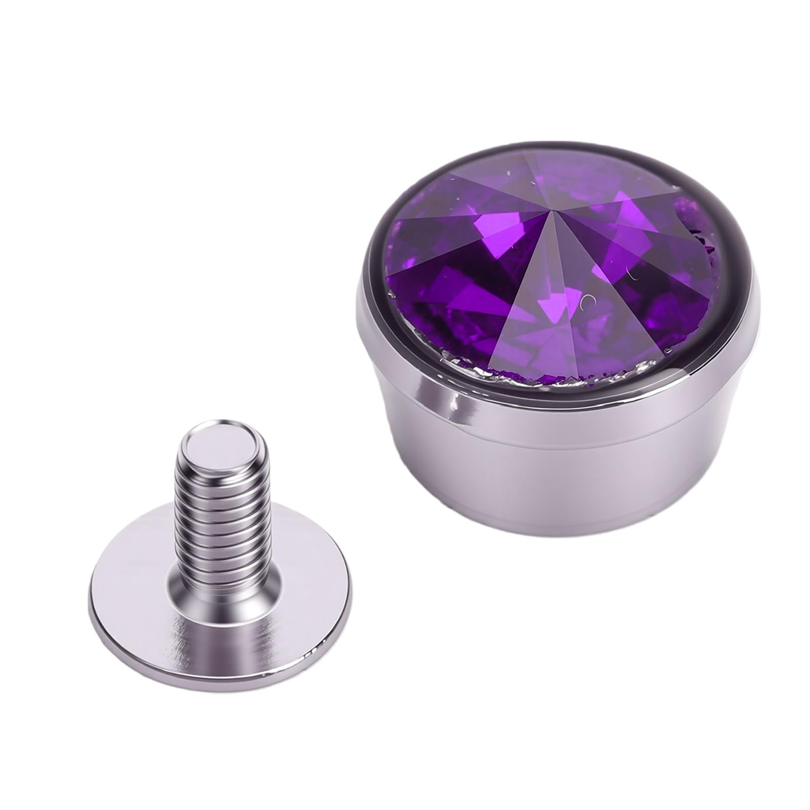 Rivetto con Strass, Bottone Decorativo con Vite in Ferro 12 Mm | Base in Metallo Placcato Oro, Resistente All'usura, Vite Sdoppiata 6,5 Mm