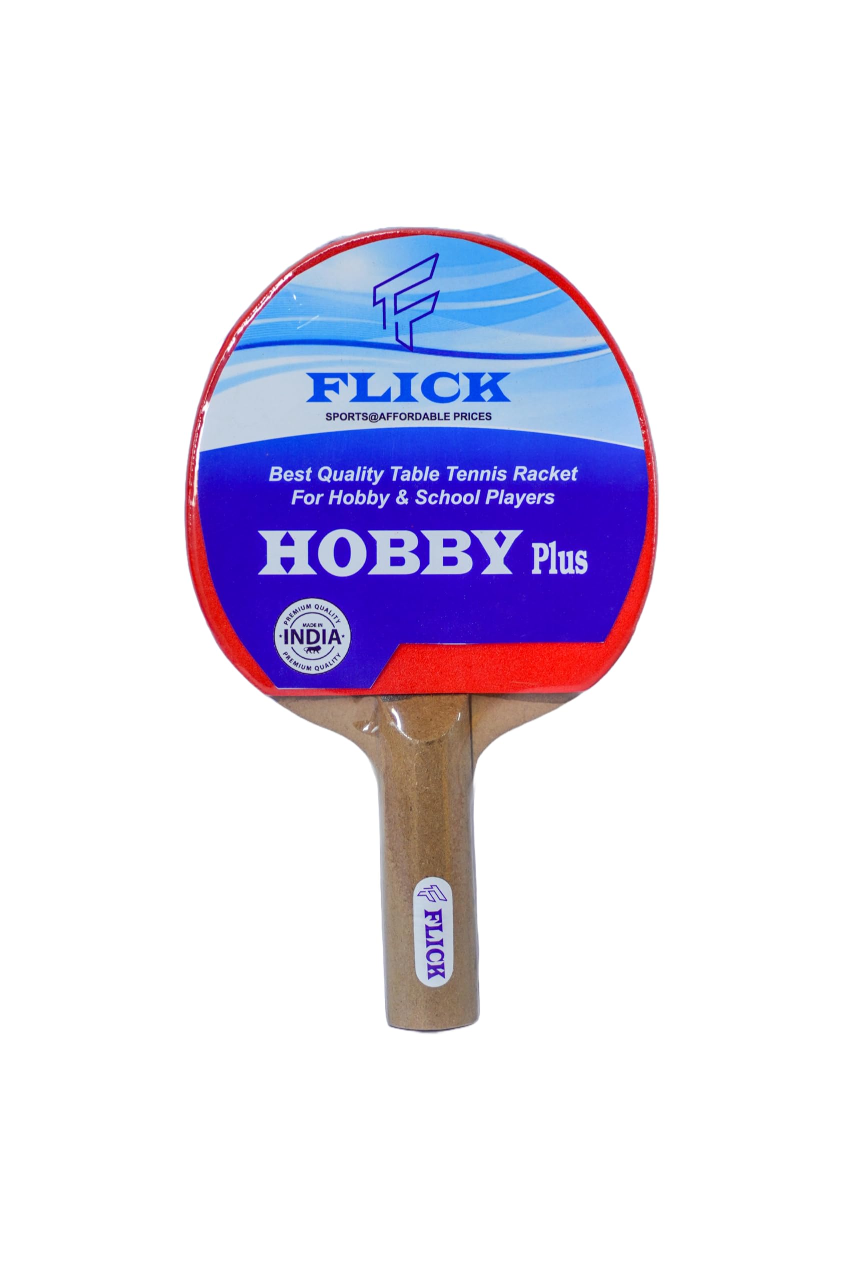 FLICK Hobby Plus Table Tennis Racket- Hobby Grade for Hobby Players & Begginers - Elevate Your Game with This Racket- Good Bound & Spin with Sponge Only (NO Rubber)