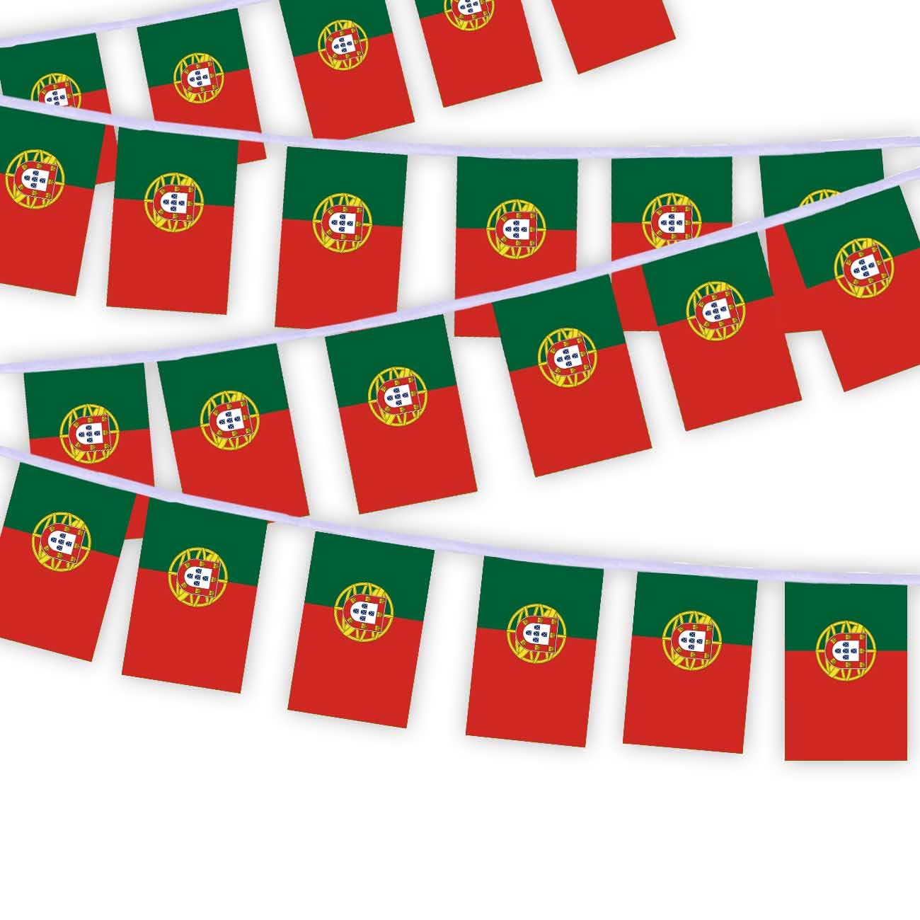 30 PCS Portugal Flag String,32 FT Portuguese Decor Bunting,Decoration Banner for Outdoor Indoor Patio Yard Decor