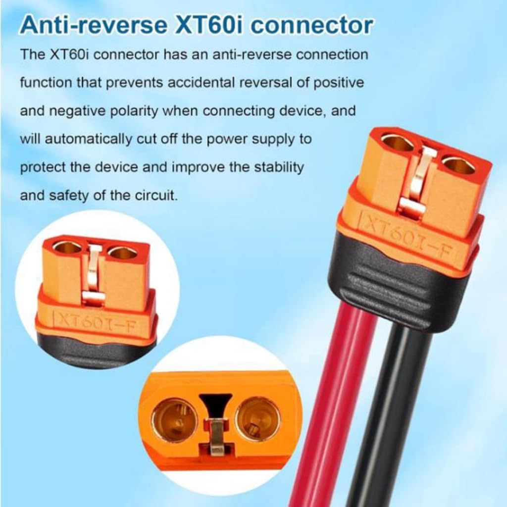 Podróżny 30A Andson Port do XT60IF Żeński kabel złącza 12AWG do zastosowań baterii i energii słonecznej