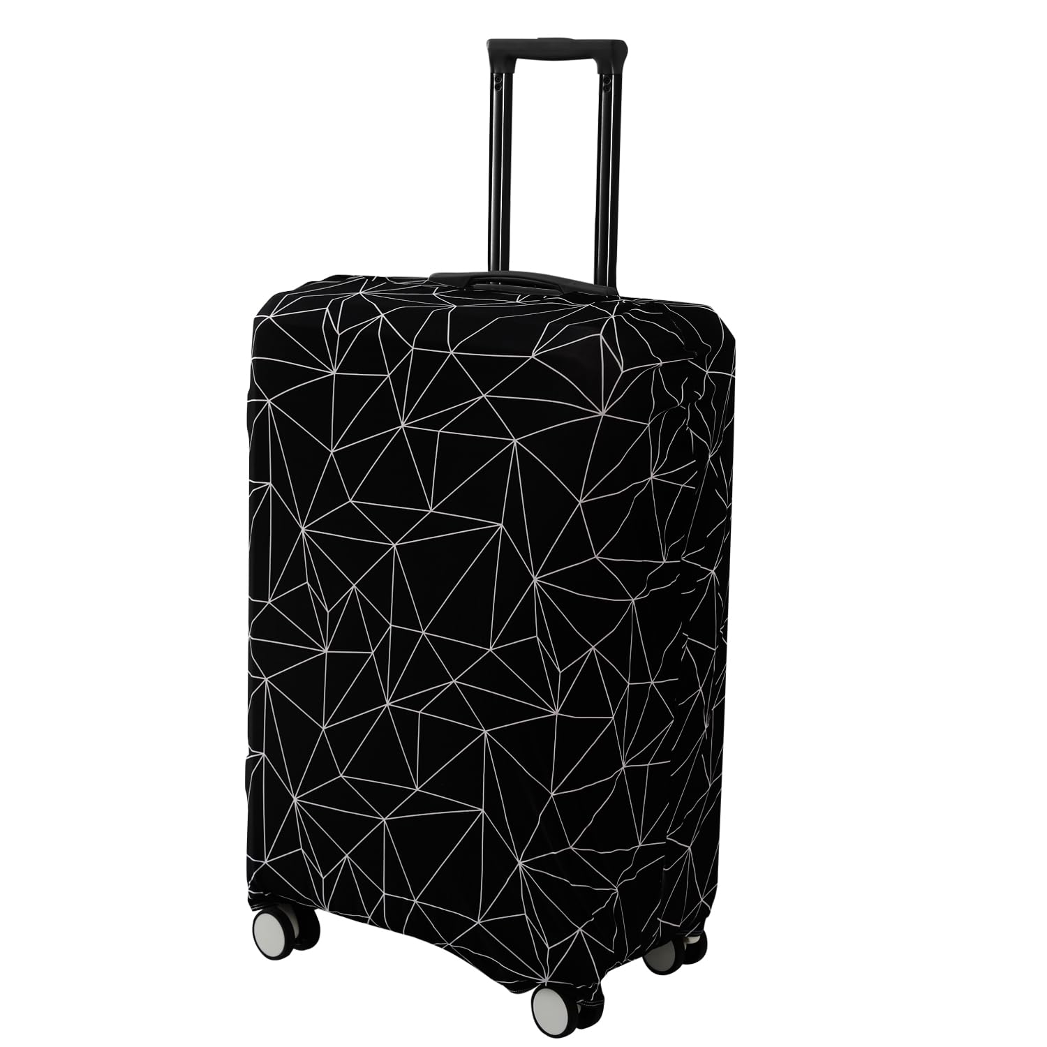 Suitcase Covers for Trolley Suitcase, 180gsm Durable and Washable, Medium (23-24inch), Black Geometric Abstract (NEW-5184-D5)