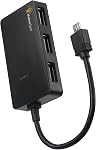 Micro USB OTG Hub for Raspberry Pi Zero 4 Port High Speed Sync and Extension Cable Adapter Also Works with Android Tablet Raspbian Jessie Linux