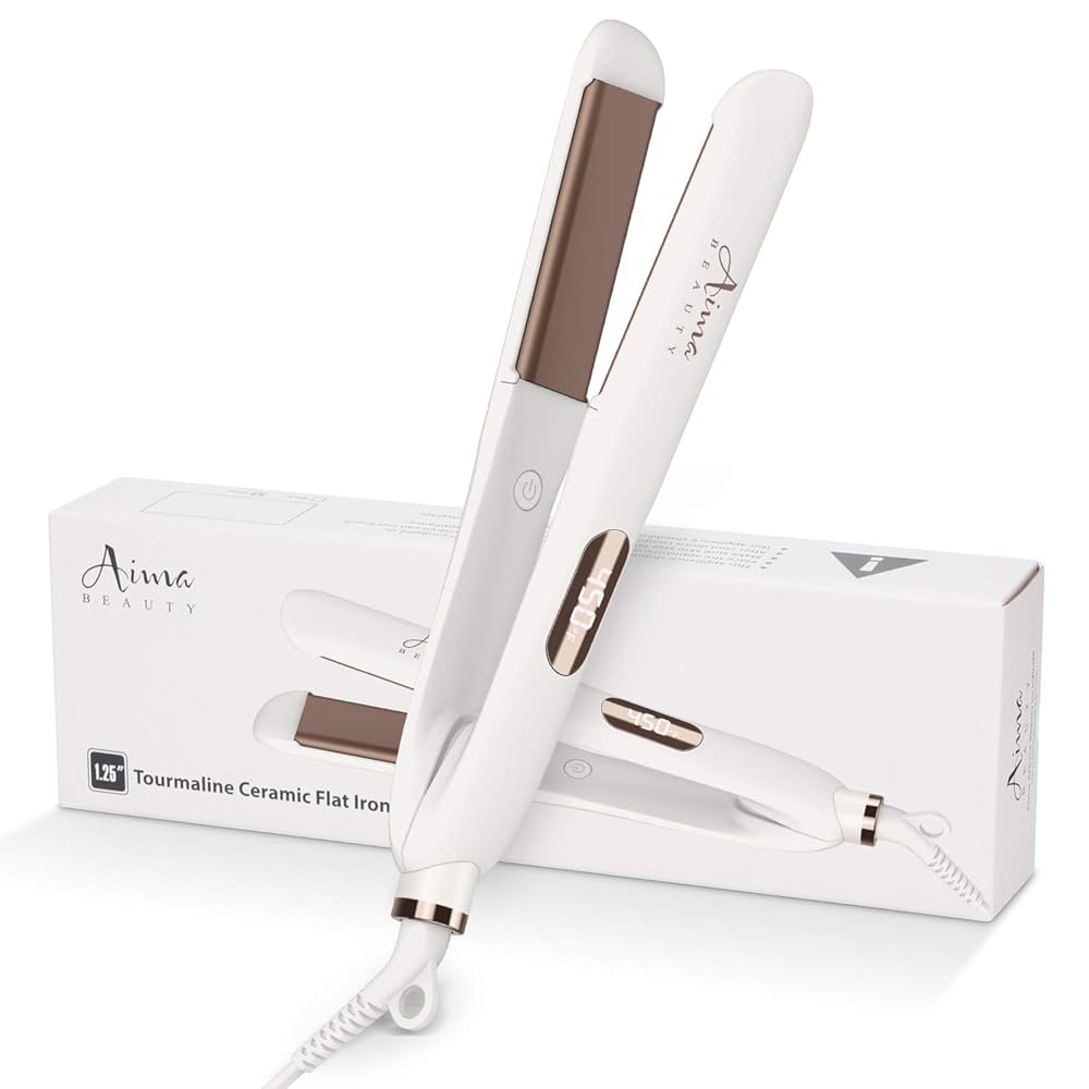 Aimi★ Amazon.com : 1¼ Inch Titanium Nano Flat Iron, Aima Beauty 2