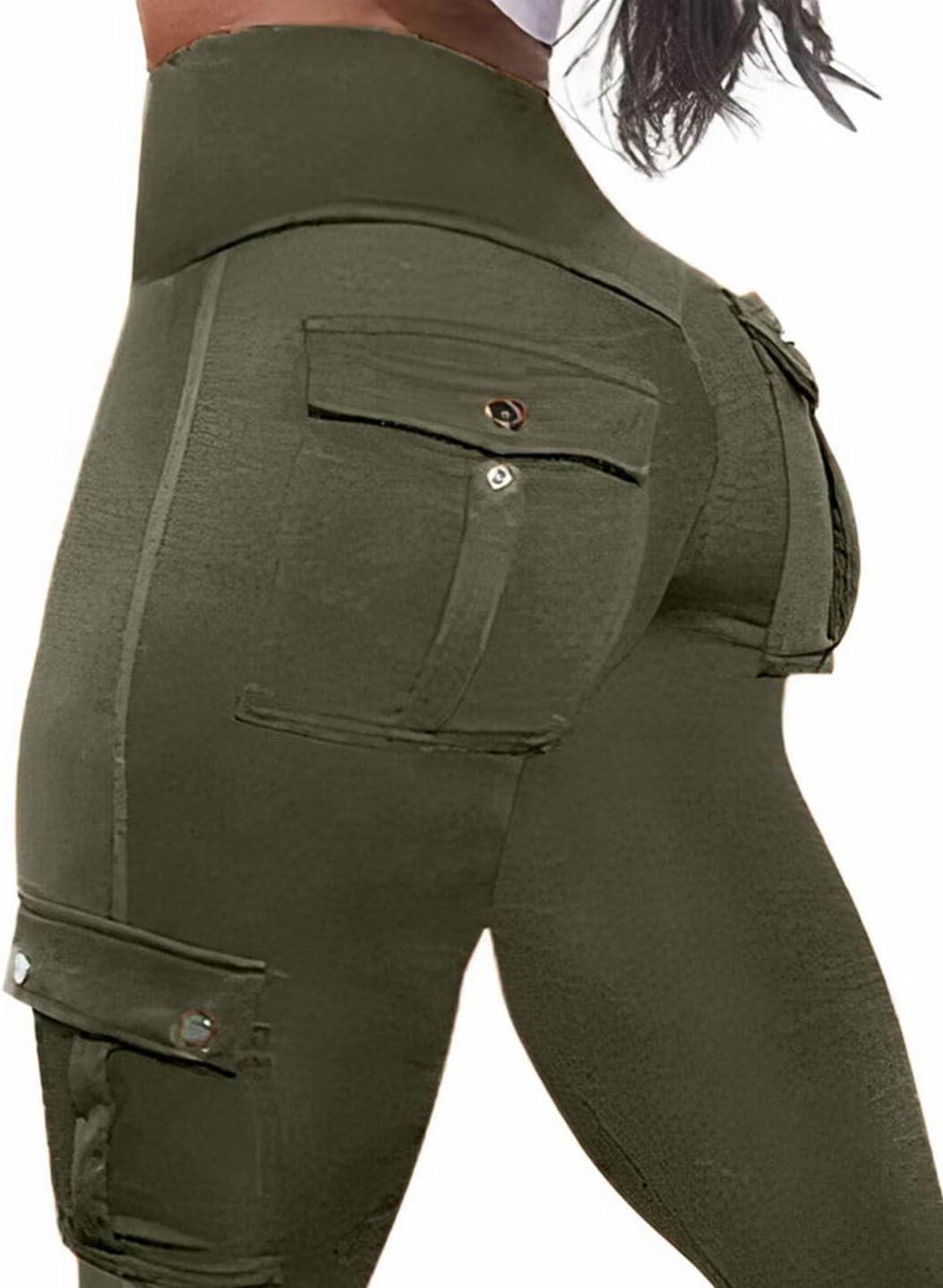 Flamingals Women's Butt Lifting Biker Capri Leggings High Waist Flap Pocket Workout Capris - Image 3