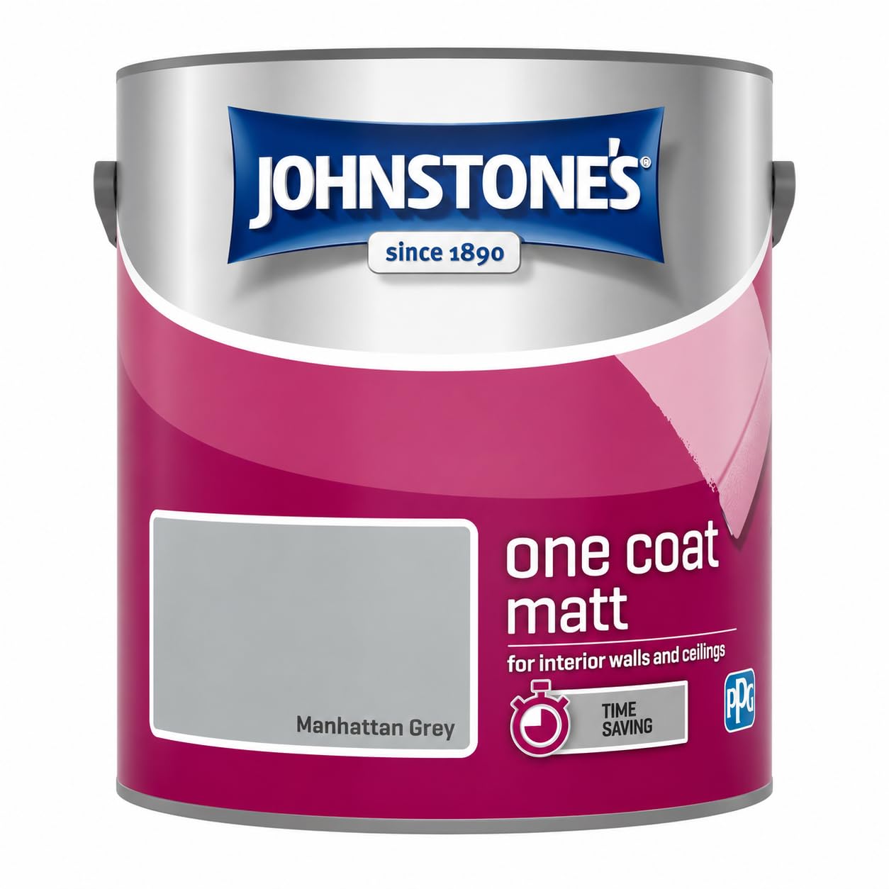 DRW Manhattan Grey Interior Gloss Paint 2.5L | High Shine Wood and Metal Paint | Durable Washable Finish for Doors Skirting Boards Furniture and Window Frames