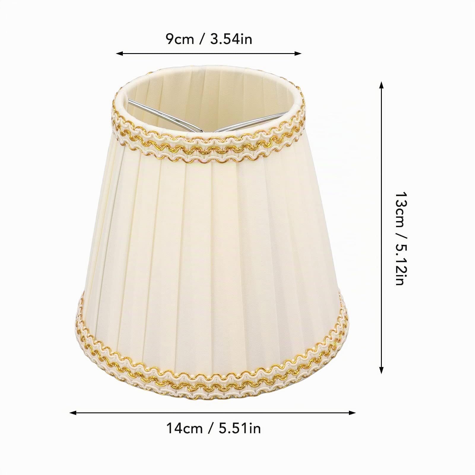 Confezione da 6 Paralumi Piccoli | Clip in Lino su Paralume | Paralumi Plissè per Lampadario, E14 o Lampadina Piccola, Lampade da Tavolo, Applique