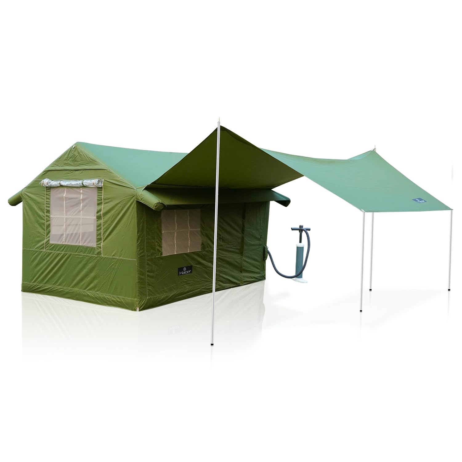 Hacer Inflatable Camping Tent 3-4 Persons 420D Oxford Fabric Advanced Air-Beam Technology Outdoor Blow Up Glamping Tents with Tyre Pump & Air Pipe for Hiking (6.6 Squares Meter) (B0CRHSRDJ4) Amazon Price History, Amazon Price Tracker