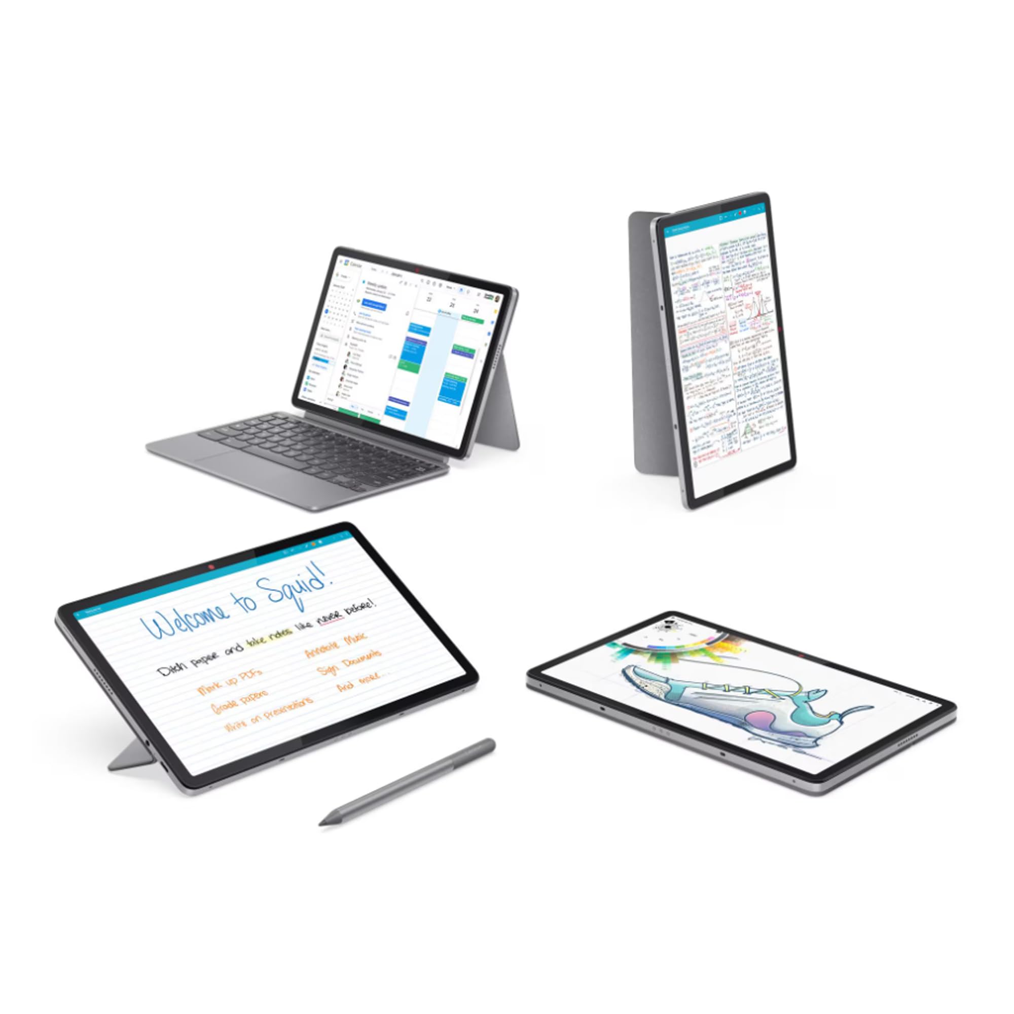 Lenovo Chromebook Duet | 10.95"WUXGA Touch-Display | MediaTek Kompanio 838 | 8GB RAM | 128GB SSD | Arm Mali-G57 GPU | ChromeOS | QWERTZ | grau | inkl. Folio-Ständer+Tastatur | Google Security Chip H1