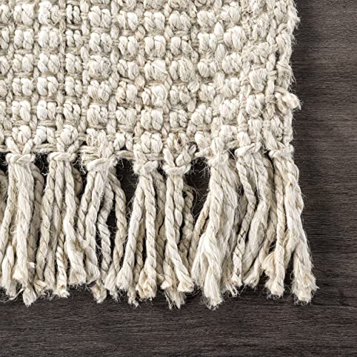Nuloom Daniela Farmhouse Chunky Jute Area Rug, 6' X 9', Off-White #TOP3