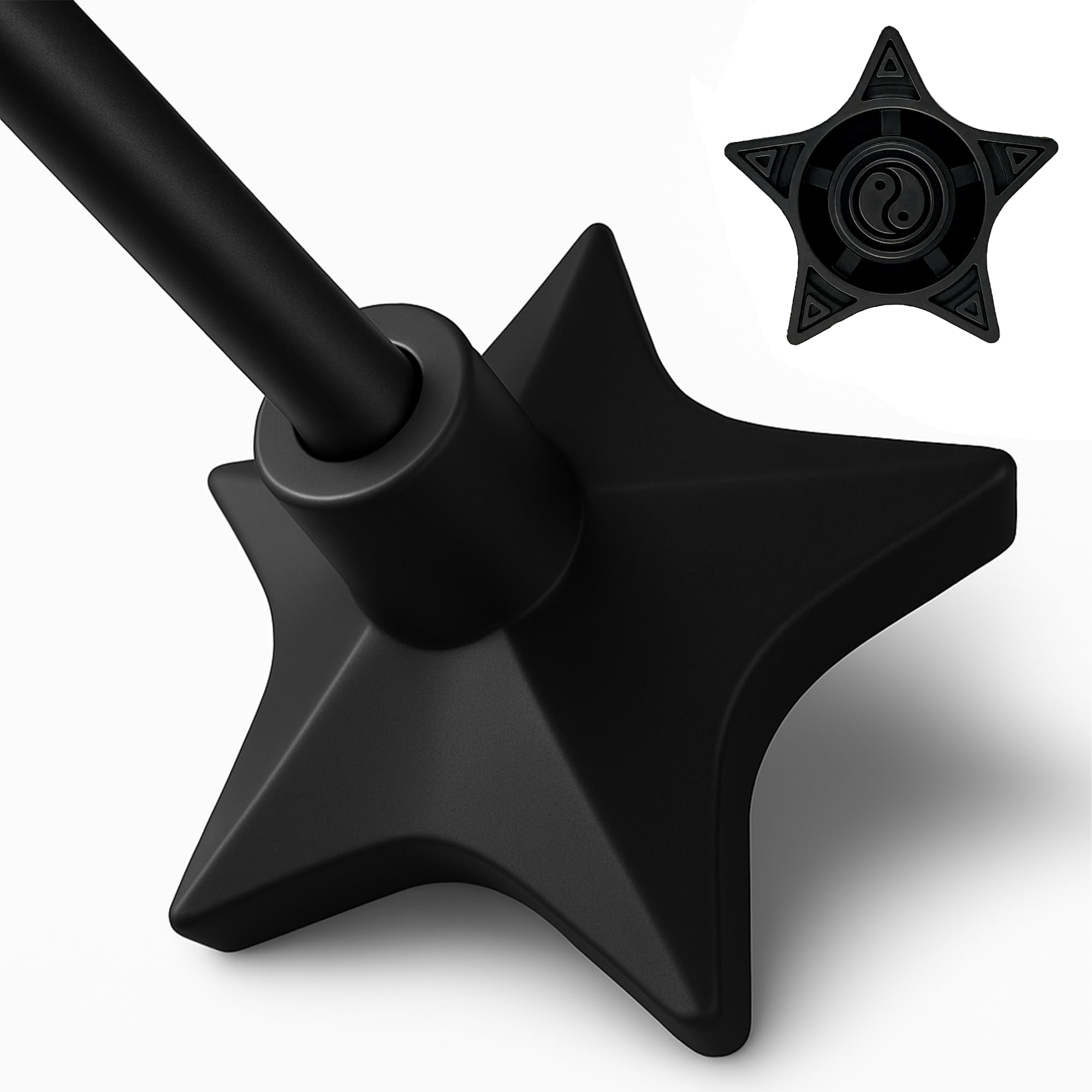 Superstar Self Standing Cane Tip has Non-Slip Heavy Duty Rubber Base to Prevent Slip, Cane Tips 3/4 inch Heavy Duty Replacement, 6-Inch Star Design