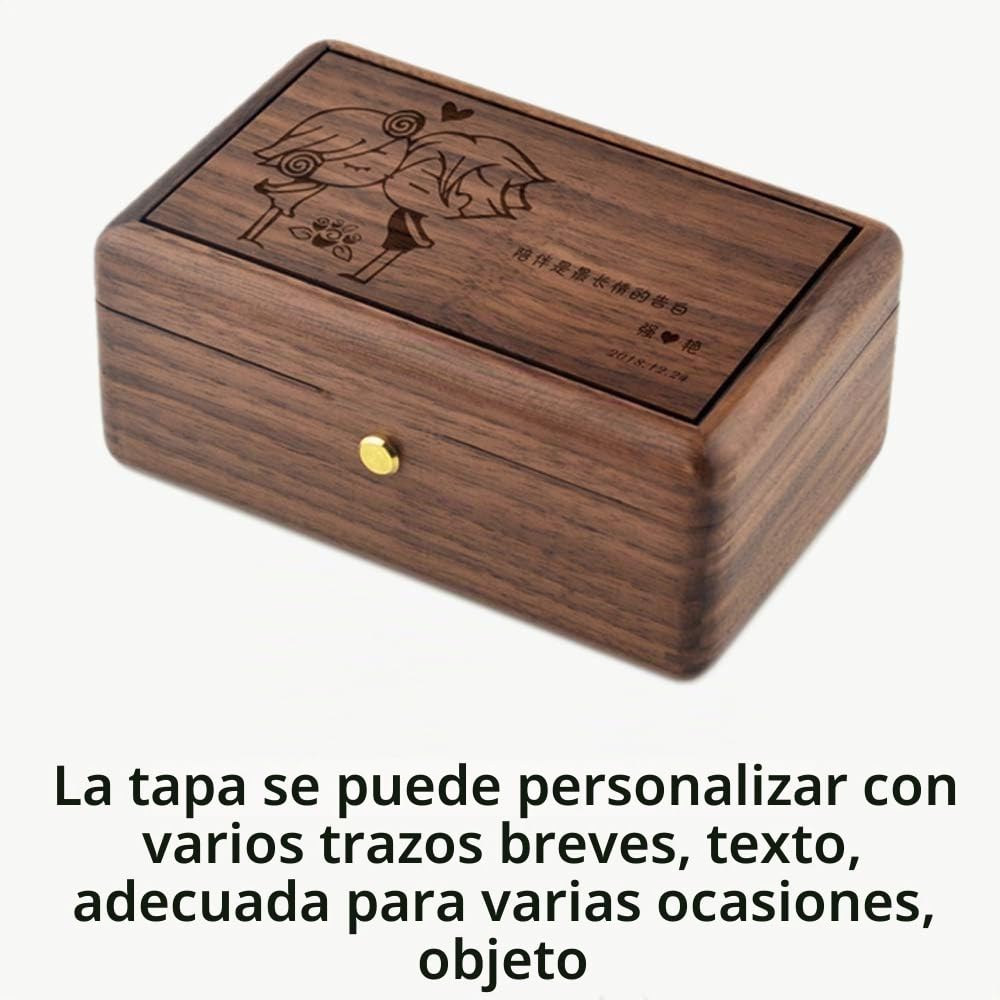 Sinzyo Foto Personalizada You Are My Sunshine Caja de Música Joyero de Madera Navidad San Valentín Regalo de Cumpleaños(Palisandro)