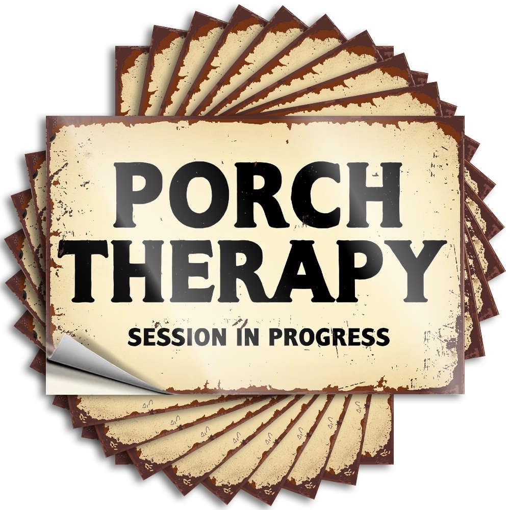 Sticker Emo Room Decor Peel and Stick - Porch Therapy Session in Progress Laptop Punk Waterproof Vinyl for Free(12X18CM)