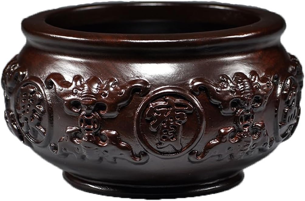 Desktop Decoration Office Desk Decor Legno Scultura Tesoro Ciotola Ornamento Mogano Artigianato Casa Soggiorno Decorazioni Office Decor Zen Decor