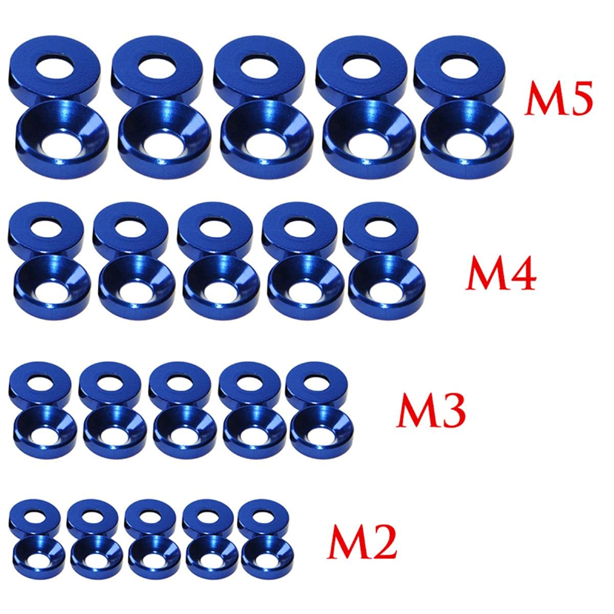 Guarnizioni Colorate Per Bulloni Guarnizione Testa Cono In Alluminio Anodizzato - Per Viti M2-M8, Lavatrice, Colori Assortiti Rondella Conica Per Bulloni M2-M8 - Foto 10