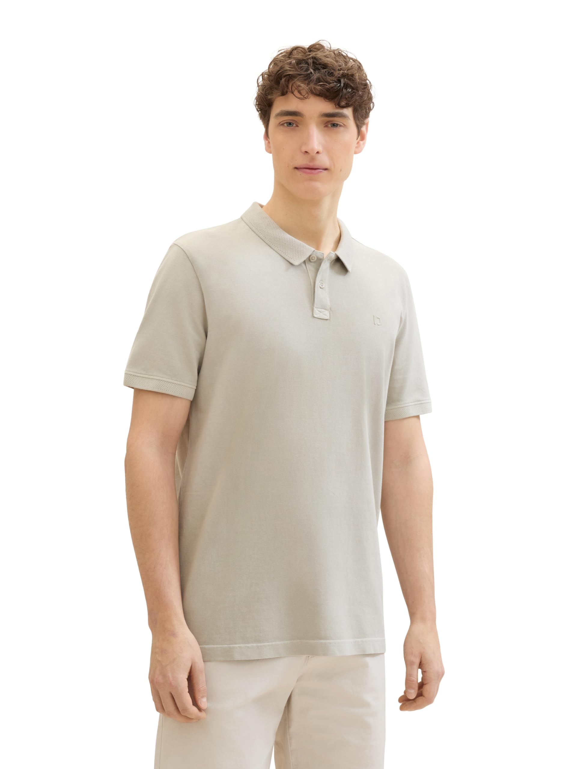 TOM TAILOR Denim Men's 1040463 Polo Shirt in Washed Look, 11754 Light Dove Grey, XL