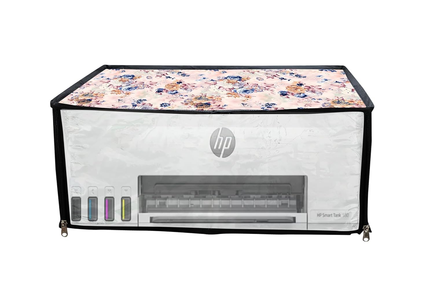 HomeStore-YEP Printer Cover for HP Smart Tank 589 AIO WiFi Color Printer with Zipper for Dust Protection (Golden Flowers)-image-37