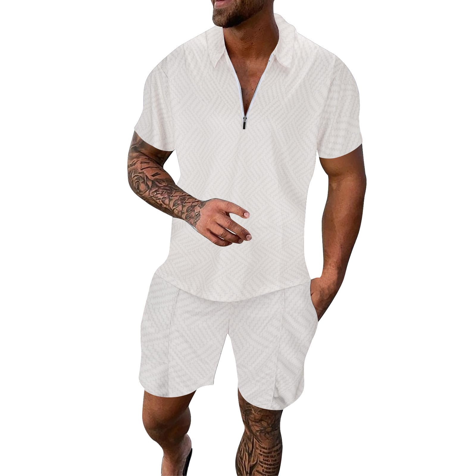 Traje de playa para hombre conjunto de 2 piezas tropical con estampado 3D 7