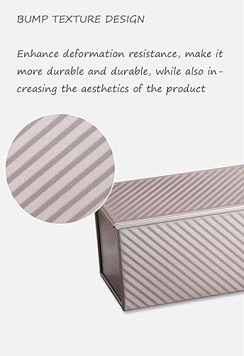 Miniatura 3 de SNXDBH Paquete de 2 moldes para pan con tapa, molde antiadherente para tostadas de pan de 1 libra, molde de acero al carbono para tostadas de pan