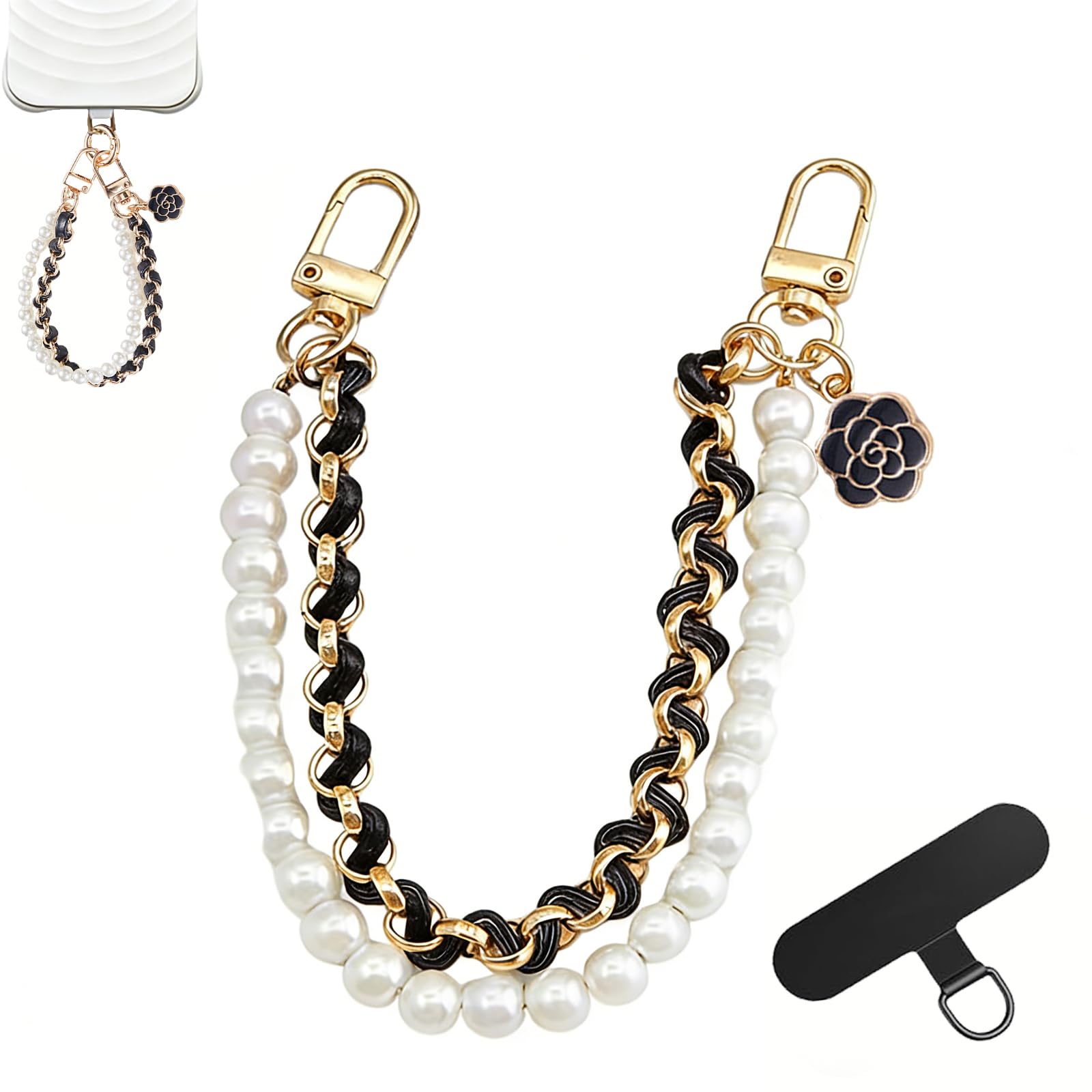 Anti-Lost Phone Strap, Fashion Pearl Phone Chain with Aesthetic Hand Charm, Cute Decorative Accessory for Keychains, Wallets & Camera Enthusiasts-image-48