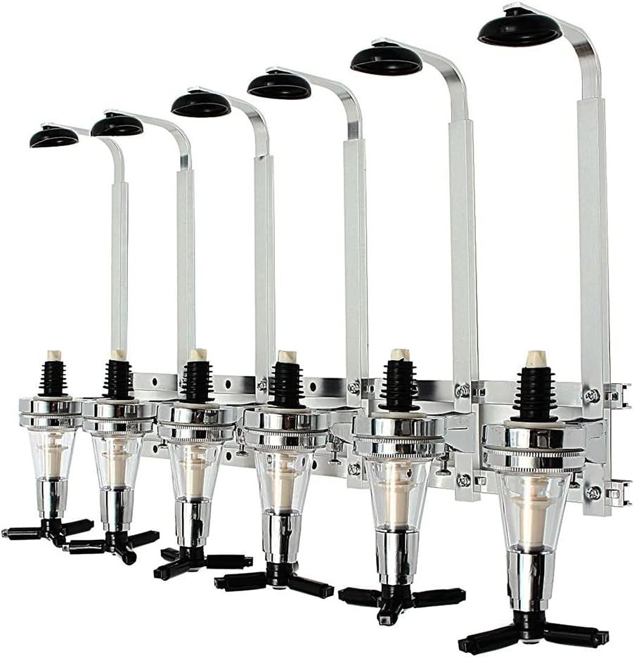6 Bottles Bar Wine Holder Shots Stand Machine Wall Bracket Wall Mounted Wine Liquor Drinks Dispenser Bar Beer Soda 3 Bottles (Color : 3 Bottles Set) (6 Bottles Set)