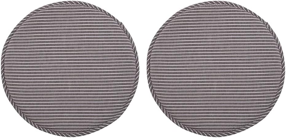 NOVWANG Round Stool Bar Pad Soft Sponge Seat Pad Diametre 13", Pack of 2,Cofffe Stripes