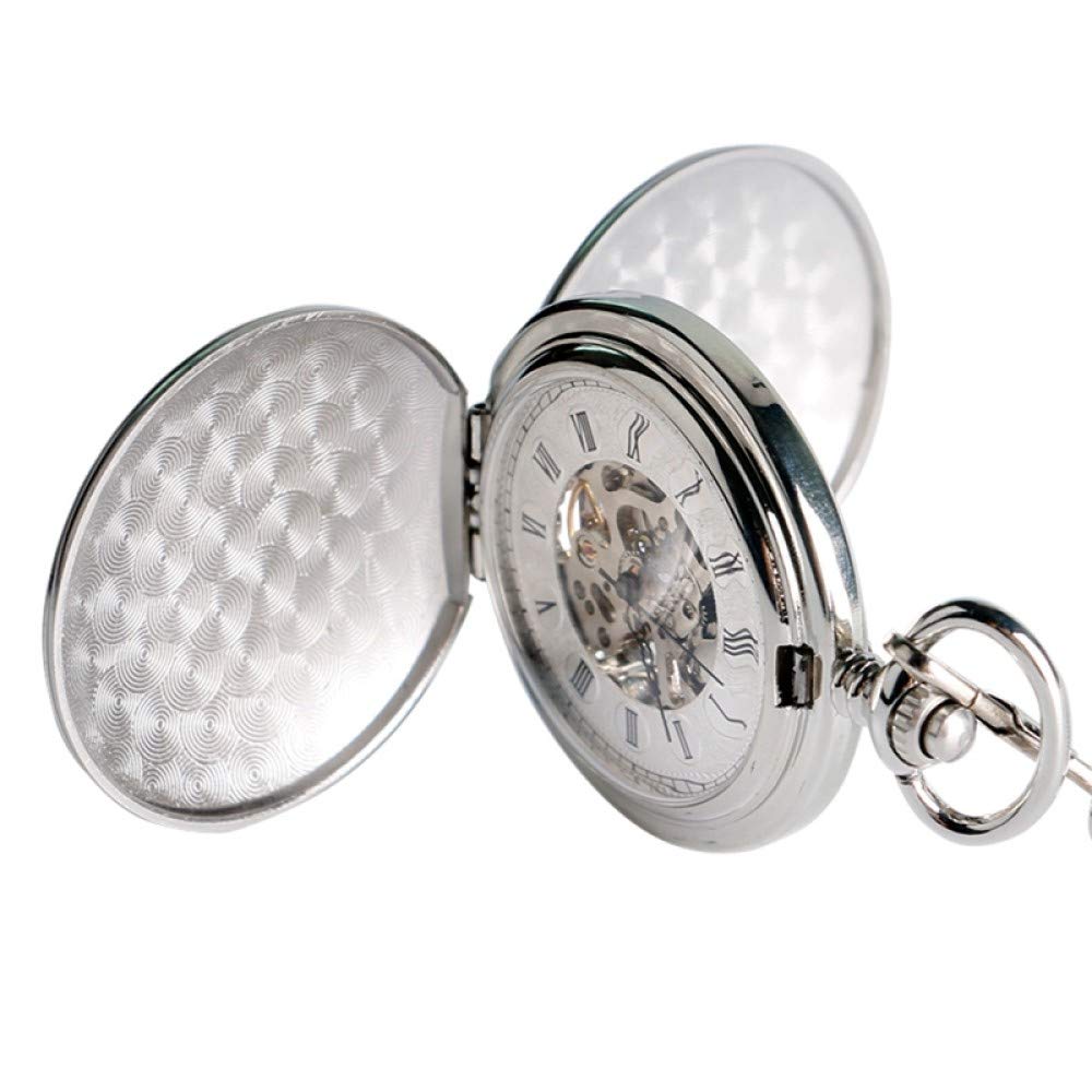 Reloj De Bolsillo Vintage, Suave Mecánico Bolsillo Reloj Movimiento Hombres Mujeres Elegante Retro Clásico Bolsillo De Viento De Mano Reloj con Cadena