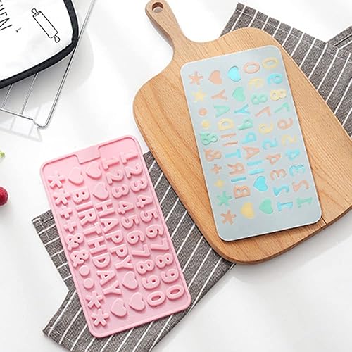 Miniatura 4 de Juego de 2 moldes de silicona con números de letras pequeñas, chocolate con caramelo, antiadherente, decoración de pastel de feliz cumpleaños, molde