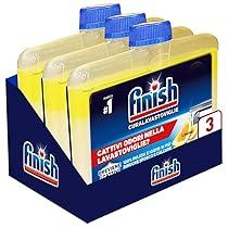 Finish Curalavastoviglie, Additivo Lavastoviglie, 3 Prodotti da 250 ml, Cura Lavastoglie al Limone
