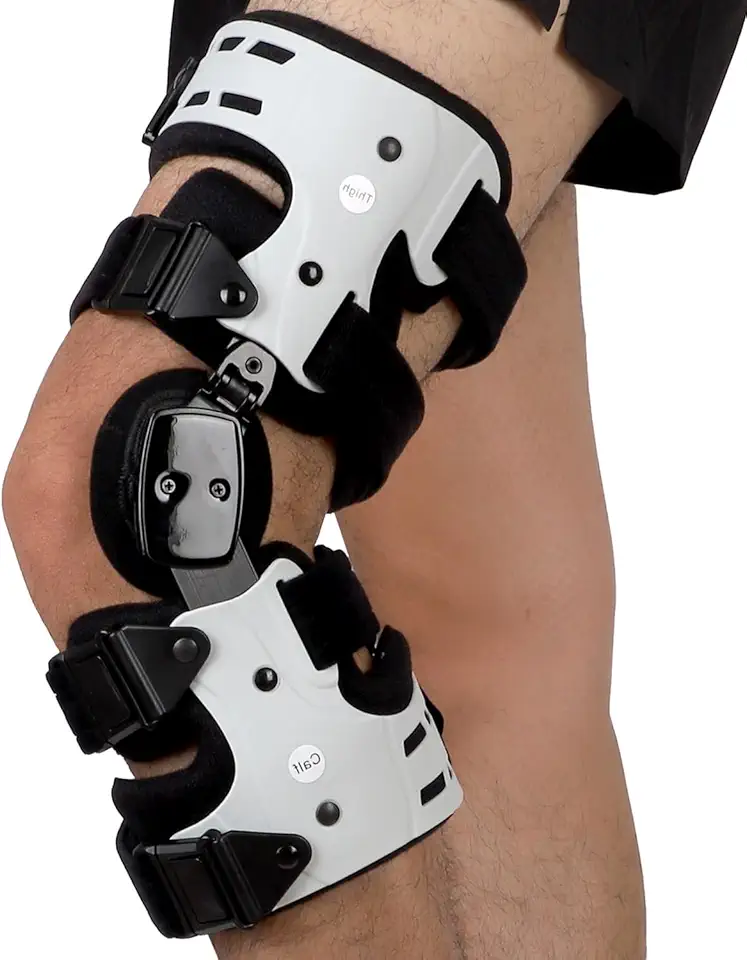Orthomen Joelheira descarregadora para dor medial no joelho, osteoartrite, suporte de joelho OA premium para reparo de defeitos de cartilagem, necrose avascular, fratura do platô tibial no interior