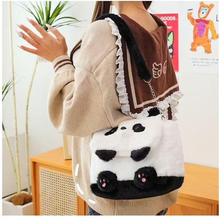 Cute Plush Panda Backpack, Plush Panda Bag, Stuffed Animal Backpack, Shoulder Bag Crossbody Bag, Cute Cartoon Bag - Image 3