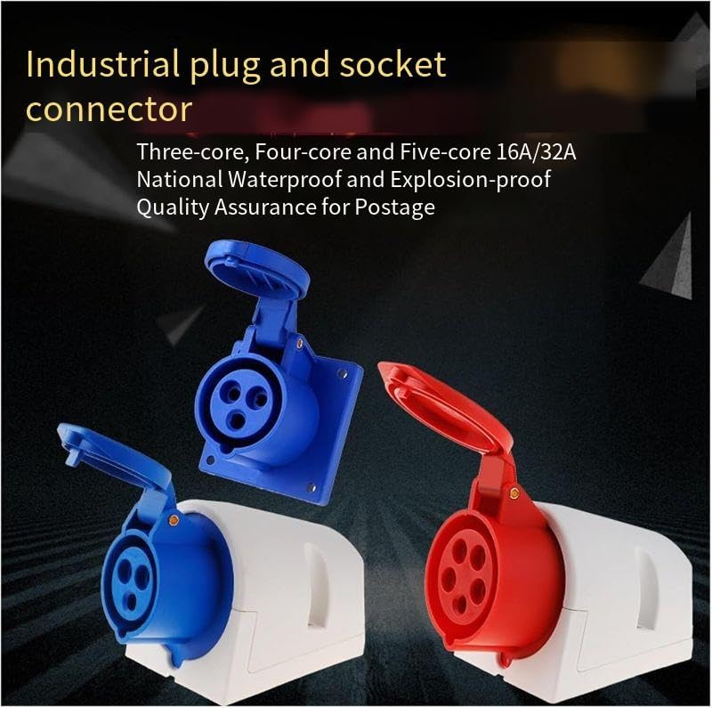 Conector industrial impermeable de 4 pines 16A para empotrar IP44 6