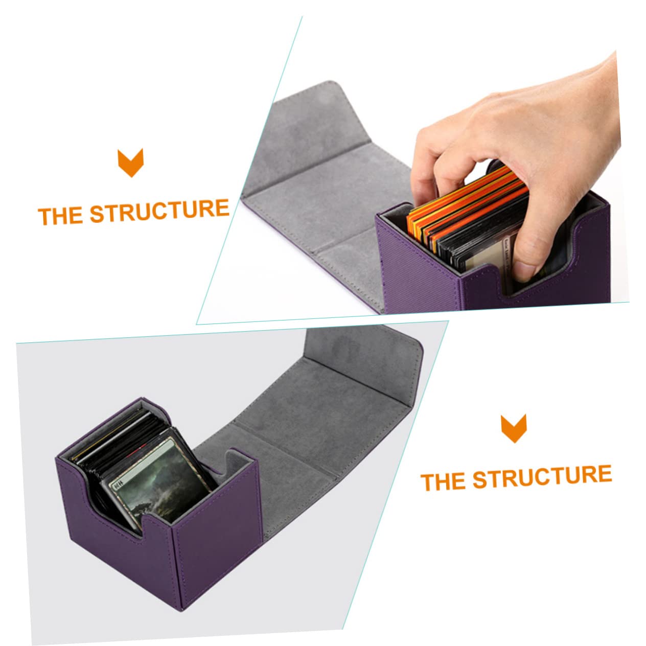 UPKOCH 2pezzi Scatola Porta Carte Collezionabili Pu Organizer Per Giochi Di Carte Design Compatto Con Scomparti Per Materiale Sicuro e Affidabile Per Appassionati Di Giochi