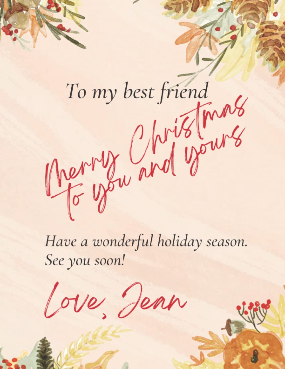 Notebook: Merry Christmas Print Cover - Lined Journal - College Ruled 120 Pages With Date - Large 8.5 x 11 Inches