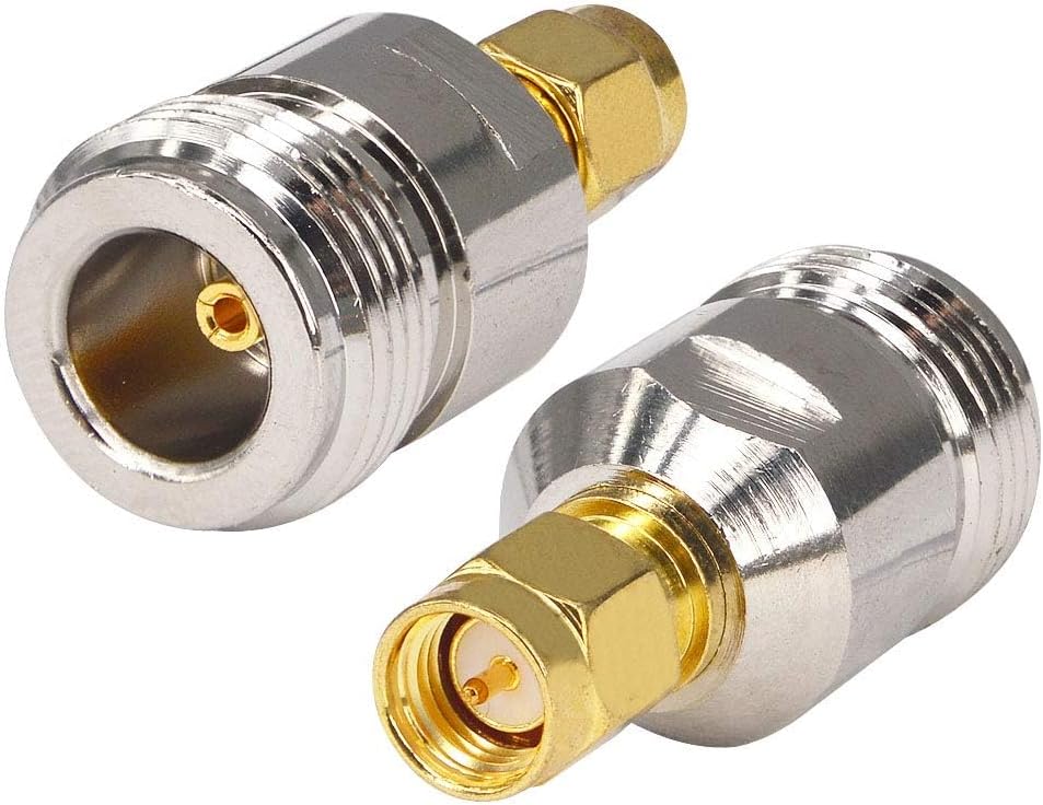 Boobrie RF Coax Antenna Adapter N Type Female to SMA Male(Pin) Coaxial Cable Connector Converter for Antennas Broadcast Radios WiFi Pack of 2