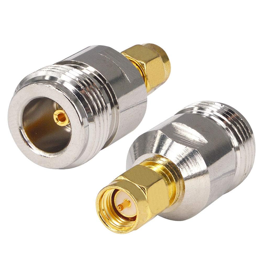 Boobrie RF Coax Antenna Adapter N Type Female to SMA Male(Pin) Coaxial Cable Connector Converter for Antennas Broadcast Radios WiFi Pack of 2