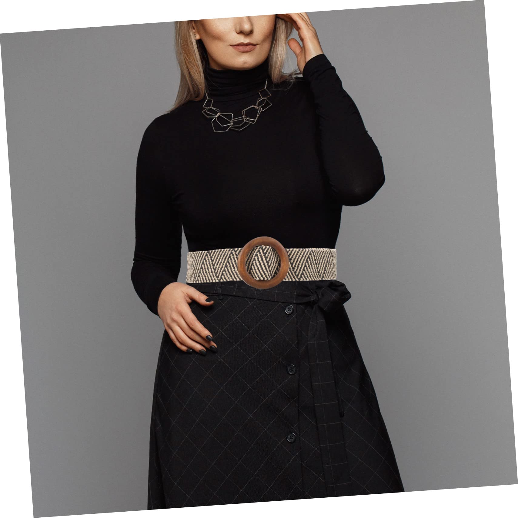 VALICLUD Cinturón Ajustable Dorado Para Ropa 5 Unidades Para Jeans Para Mujer Negro Trenzado Marrón Elástico Tejido Accesorios Para Niña Hebilla De Madera