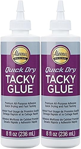 Aleene's Pegamento pegajoso de secado rápido, 8 onzas (paquete de 2) - Pegamento líquido transparente para manualidades
