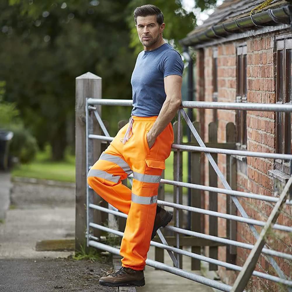 yoko Pantalon de jogging haute visibilité réfléchissant fluorescent haute visibilité unisexe, Jaune fluo, S