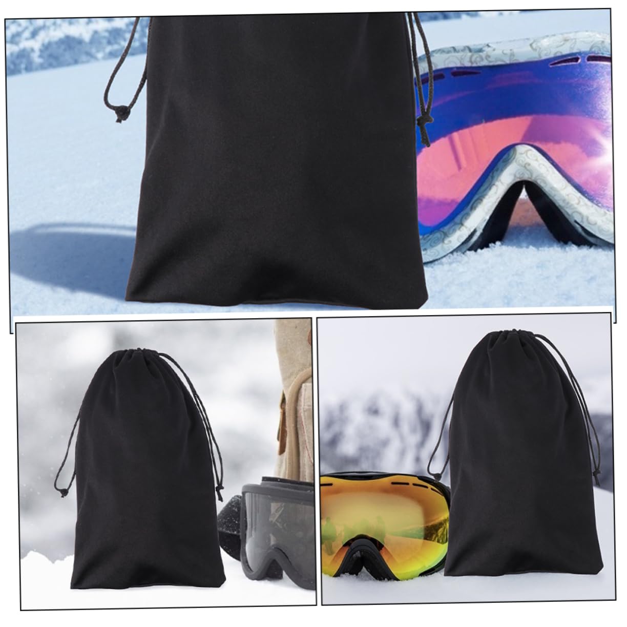 TOYANDONA Bolsa De Almacenamiento para Gafas De Nieve Pouch con Cordón para Esquiar Bolsa Y Portátil para Gafas Y Esquí