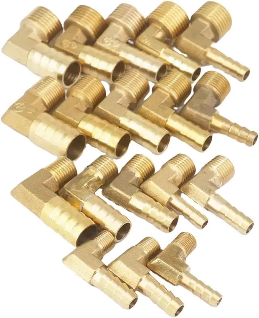 2pcs Fit Hose I.D 12mm Barbed x M12x1.75 Metric Male Elbow Brass Coupler Fitting
