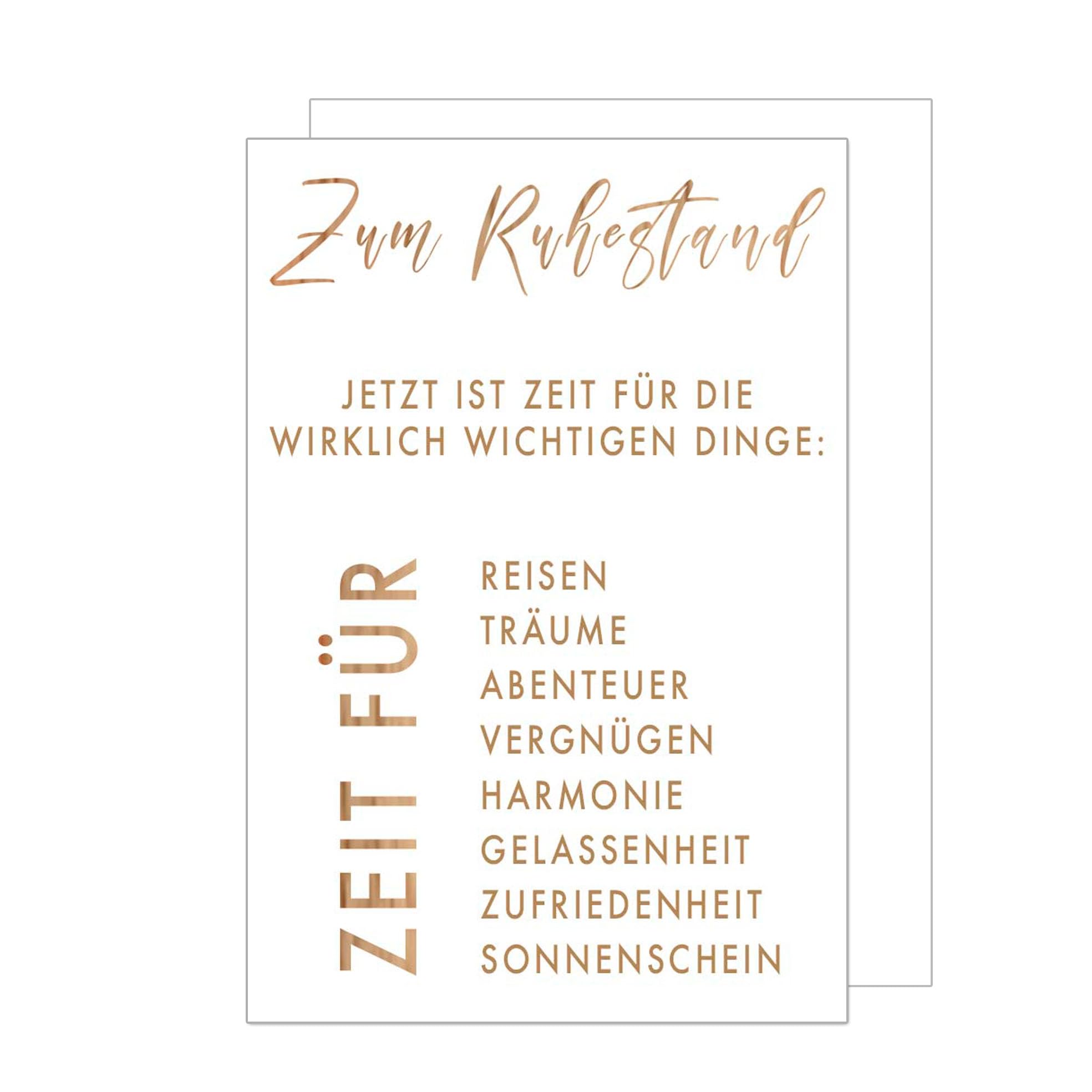 Premium Glückwunschkarte Zum Ruhestand – Klappkarte Mit Umschlag, Hochwertig