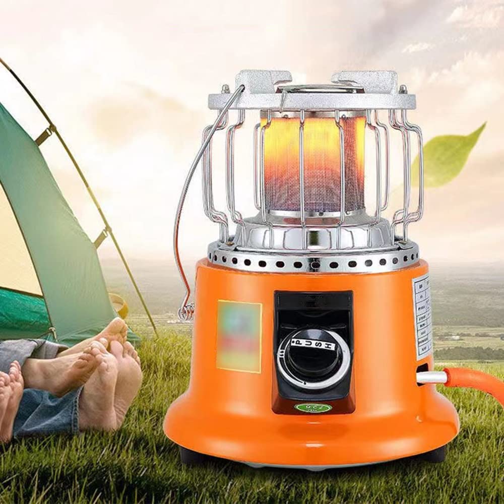 YKYR Winter Tragbare Gasheizung, Outdoor Zeltheizung 2in1 Butangas Heizung Mit Griff, Camping Gasheizstrahler Für Outdoor Campingküche (Color : Orange Natural Gas, Size : Gas Stove) Sport & Freizeit
