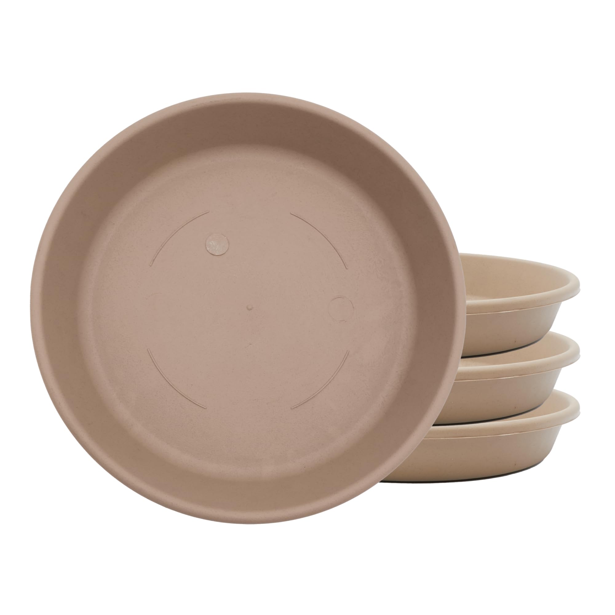 The HC Companies SLI06000A34T036LREFC Classic Round Plastic Plant Saucer, 6" (Pack of 4), Sandstone — image 1