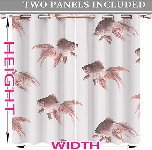 Miniatura 4 de Veiltail Goldfish Cortinas para Sala Elegantes Modernas, 2 paneles de cortinas traslúcidas, ventana grande de ancho x 108 pulgadas de alto