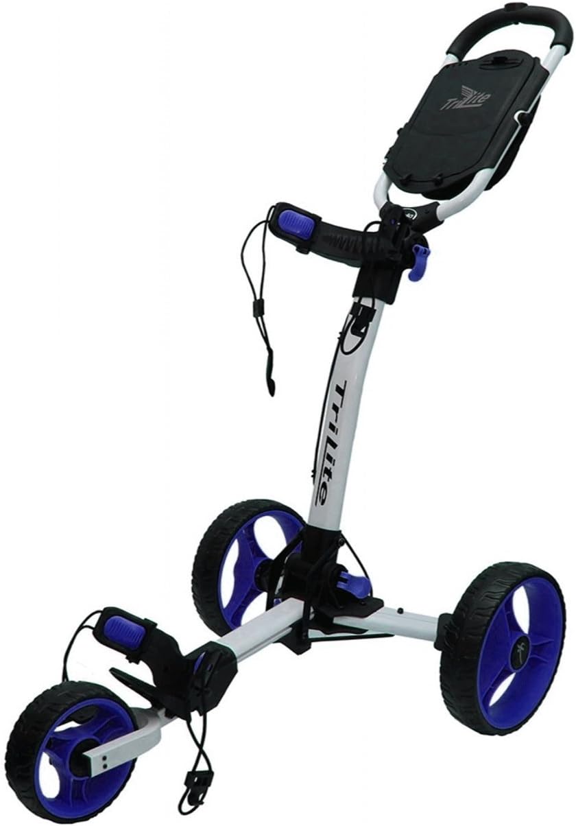 Axglo LIMITED EDITION TRILITE 3 WHEEL GOLF TROLLEY BLACK/BLUE & WHITE/BLUE +FREE £40.00 GIFT PACK (White/Blue)