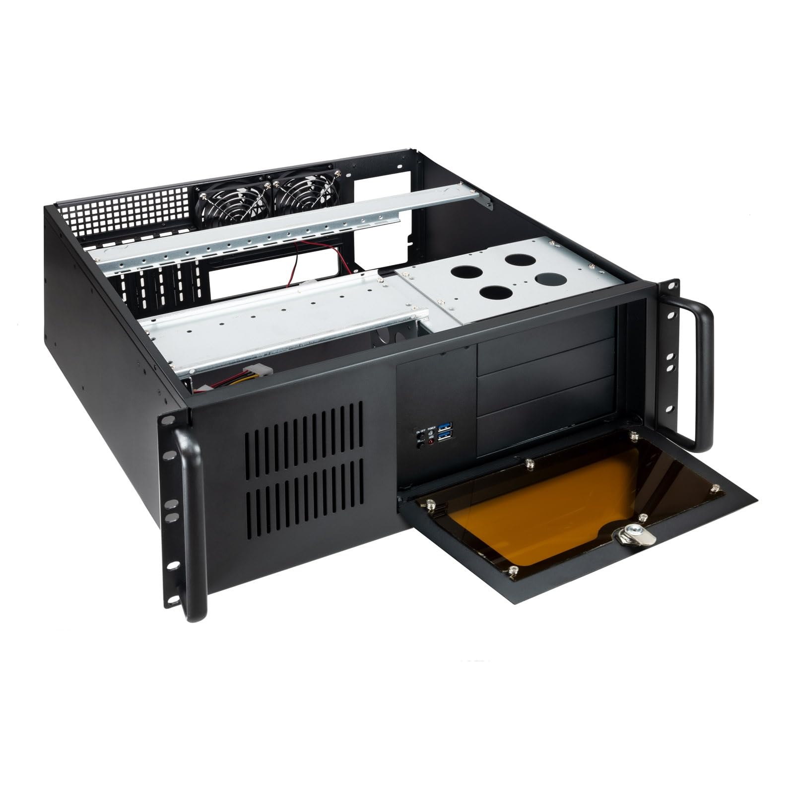 IPC Rack 4U 19" ATX, 2x5,25" externes, 1x3,5" externes, 8x3,5" internes USB-Gehäuse, ideal für Server und Datenspeicherung